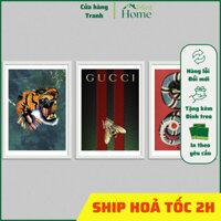 [Best seller] Tranh Gucci biểu tượng sang trong trang trí shop hiện đại - căn hộ cao cấp - Tặng kèm đinh treo