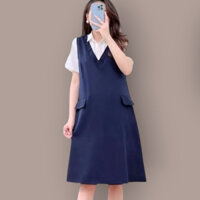 [BEST SELLER] Yếm Bầu Công Sở, Suông Chất Chéo Thái, 2 Túi Cổ V, Form Dễ Mặc, Siêu Mát