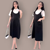 [BEST SELLER] Yếm Bầu Công Sở, Suông Đai Form Dễ Form Dễ Mặc Thoải Mái, Siêu Mát Nhẹ Tênh