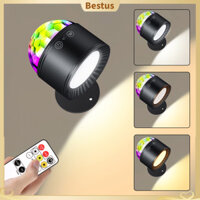 Bestus| Đèn xung quanh có thể sạc lại Đèn bầu không khí dự tiệc di động Rgb Disco Ball Led Đèn tường có thể điều chỉnh độ sáng Đèn xung quanh hai đầu không dây có thể sạc lại 3 màu