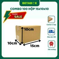 BETABOX - 15x10x10 Combo 100 Hộp Giấy Carton, Bìa Carton Đóng Gói Hàng