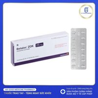 Betaloc ZOK 25mg trị tăng huyết áp, đau thắt ngực (1 vỉ x 14 viên)