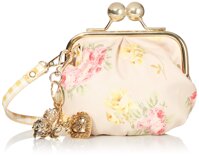 Betsey Johnson Charming Floral Kiss Lock Pouch