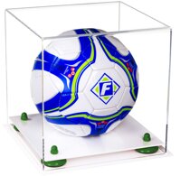 Better Display Cases Acrylic Soccer Ball Display Case with Risers