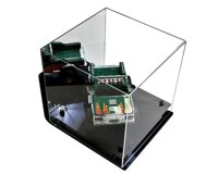 Better Display Cases Versatile Acrylic Display Case - Medium Square Box with Black Risers Mirror and Wall Mount 11" x 11" x 11" (A001-BR)