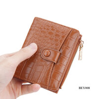 BEY008 - Ví nữ cầm tay cao cấp, dập vân cá sấu, phong cách công sở, thời trang Hàn Quốc