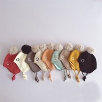 [BeYeu] Mũ len cục bông mặt cười cho bé (Vòng đầu 46-51cm)