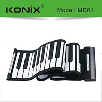 Beyond Paleo Paleo KONIX USB 61 Key MIDI Flexible Silicone Electronic Roll Up Piano MD61