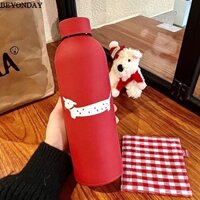 Beyonday Hello Kitty Cup, Cốc hút chân không màu đỏ 500ml, Bình nước cách nhiệt chó con bằng thép không gỉ Sanrio