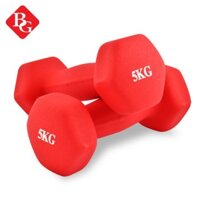 BG Cặp tạ tay lõi thép đặc bọc cao su nhám 5KG RED thái lan tập Gym