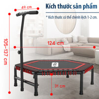 BG Sàn nhún lò xo cao cấp Trampoline Bật Nhảy Lò Xo Cho Trẻ Vui Chơi Phát Triển Vận Động An Toàn Cho Bé và Người Lớn- Hàng nhập khẩu - 50 INCH 122x122cm