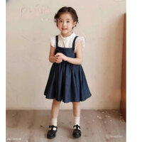 [B&G] Sét yếm bé gái Áo kate kèm chân váy yếm jean cho bé gái từ 13-45kg(2-12 tuổi)