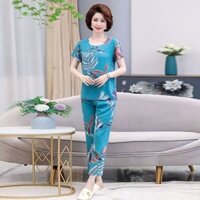 BG17 size 4xl (50-60kg) Bộ lanh trung niên áo cộc quần dài