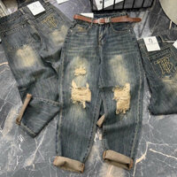 [BGNL1672][HÀNG XỊN] QUẦN BAGGY JEANS NỮ LƯNG CAO THÊU CHỮ B TÚI RÁCH 3 MẢNG LAI CUỐN TÔN DÁNG SIÊU PHÁ CÁCH