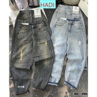 [BGNL1875] QUẦN BAGGY JEANS NỮ LƯNG CAO RÁCH NHẸ ĐÙI TÚI NẮP NƠ SAU MÀU XANH ĐẬM VÀNG XANH NHẠT LAI CUỐN HOT