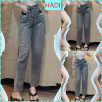 [BGNL1904] QUẦN BAGGY JEANS NỮ LƯNG CAO RÁCH 2 TÚI ĐẬM MÀU XANH NHẠT LAI CUỐN TÔN DÁNG SIÊU HOT HIT XỊN SÒ