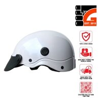 [BH 1 NĂM] Mũ bảo hiểm 1/2 đầu NAPOLI N088 trắng bóng - size 54-58cm thời trang - lót EPS độ bền cao