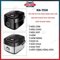 [BH 1 NĂM] Nồi cơm điện 1.8L Ladomax đa năng Lòng niêu men chống dính cao cấp 700W HA-7218