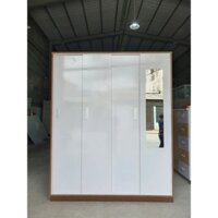 [Bh 10Năm] Tủ quần áo cao cấp nhựa Ecoplast, Cao 2mx1m6x50cm 4 Cánh lùa có Gương tiện lợi, Bao lắp ráp và giao hàng free
