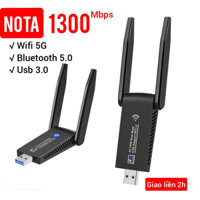[BH 12 Th] USB WiFi Bluetooth 5.0 - Card WiFi + râu dài giúp hút sóng WiFi cho PC 5Ghz 1300Mbps cho Máy bàn PC Laptop