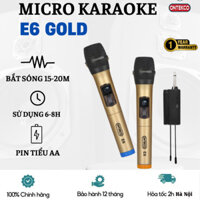 [BH 12 THÁNG] Bộ Micro không dây đa năng ONTEKCO E6 vàng đen hát karaoke dùng cho mọi loa kéo amply