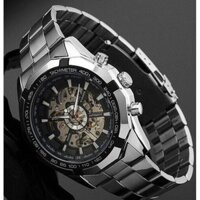 [BH 12 tháng] Đồng hồ nam Winner Cao Cấp, mặt kính Sapphire, viền thép dây thép, máy cơ Automatic
