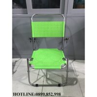 (BH 12 Tháng)Ghế xếp Inox lưng thấp nệm nhựa  - Ghế bán cafe, Ghế ngồi câu cá, Ghế dã ngoại, Ghế gấp xếp, Ghế bãi biển