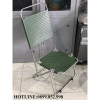 (BH 12 Tháng)Ghế xếp Inox lưng cao nệm nhựa - Ghế bán cafe, Ghế ngồi câu cá, Ghế dã ngoại, Ghế gấp xếp, Ghế bãi biển
