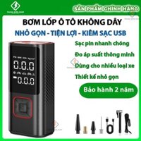 [BH 2 năm] Bơm hơi điện nội địa Trung tự động không dây, 6000mAh, bơm xe hơi, xe máy, xe điện,  nhanh chóng, an toàn