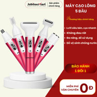 |BH 2 NĂM| Máy Cạo Lông Mini Cầm Tay Jubilee Mart 5 in 1, Tông Đơ 5 Đầu Chống Nước Tốt
