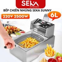 [BH 24 THÁNG] Bếp chiên nhúng điện seka sunny 6L, 12L inox cao cấp, chiên ngập dầu