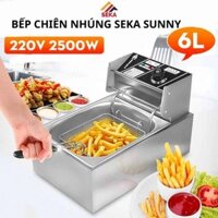 [BH 24 THÁNG] Bếp chiên nhúng điện sunny 6L, 12L inox cao cấp, Nồi chiên ngập dầu