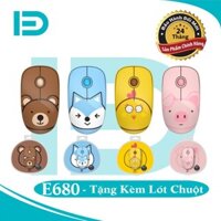 BH 24 THÁNG-Chuột không dây Wireless FD E680 pin dùng đến 12 tháng + Tặng kèm lót chuột