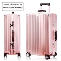 (BH 3 NĂM) VALI NHÔM NGUYÊN KHỐI TAY DA SIÊU SANG CHẢNH (SIZE 20 XÁCH TAY)