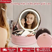 [BH 5 năm] Cốp đựng Mỹ Phẩm Mini, Túi Xách Tròn đựng Túi đựng Mỹ Phẩm Da PU, 23x10cm Cốp Túi Vali Với Phân Vùng