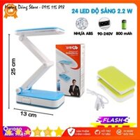 (BH 6 THÁNG) Đèn Học Để Bàn 24 Bóng Led KM-6668C Gấp Gọn Pin Sạc