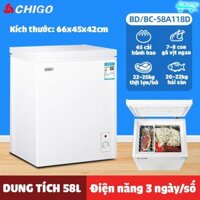 (BH Chính hãng 3 năm)Tủ Đông thương hiệu CHIGO nội địa - tủ lạnh Trữ sữa, thực phẩm siêu tiết kiệm điện