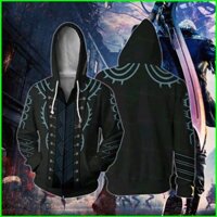Bh1 Devil May Cry 5 Áo Khoác Dài Tay Cosplay Vergil Nelo Angelo 3D Áo Unisex Top Dây Kéo Thời Trang Áo Khoác Ngoài Pl