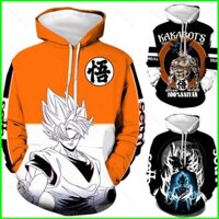 Bh1 Dragon Ball Anime Áo Chui Đầu Dài Tay Áo Thun Son Goku Unisex Hoody Plus Size HB1