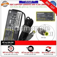 [BH12TH] (ADAPTER) SẠC LAPTOP LENOVO 20V 4.5A (90W) (Tròn Kim)  kích thước đầu ghim sạc 7.9 x 5.5 mm