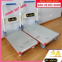 [BH12TH- FreeShip - Hàng Cao Cấp] Xe Đẩy Hàng 300kg, Xe Đẩy Hàng Inox Maxkiwi- Bánh êm Sàn Aluminium Chống Han Gỉ