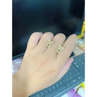 BH30- Bông tai 2 màu vàng trắng hình nơ phối Đá lấp lánh l Phụ kiện bông tai vàng hội k phai trắng
