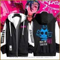 Bh4 Arcane 2 Liên Minh Huyền Thoại JINX anime Dây Kéo Áo Khoác Áo Unisex Top HB4