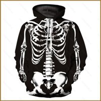 Bh4 Bộ Xương Có Mũ Trùm Đầu Cặp Đôi Nam Dài Tay Áo Khoác Áo Nữ Áo Oversize Rời Thời Trang Hàng Đầu Hallowe