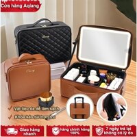 [BH5 năm] cốp đựng đồ makeup Cốp Đựng Mỹ Phẩm có đai đỡ Gương trang điểm và đèn LED Cốp Đựng Đồ Trang Điểm Free Shipping