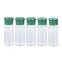 Bhece 5Pc Plastic Spice Salt Pepper Shakers Seasoning Jar BBQ Condiment Vinegar Bottle