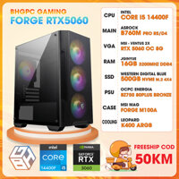 BHGPC GAMING MSI FORGE CORE i5 14400F / B760M WIFI / RTX 5060 8GB / 16GB DDR4 / 500GB