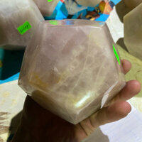 bi 12 mặt 5 cạnh đá thạch anh hồng phèn rạn nhiều năng lượng cao ( TN không sử lý ) dùng trang trí thanh tẩy nhà cửa