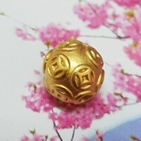 Bi bạc 925 mạ vàng 10mm khắc đồng tiền