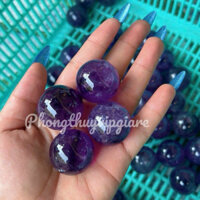 Bi cầu bi lăn tay t.a tím đậm size 3cm vân xớ rạn ngẫu nhiên